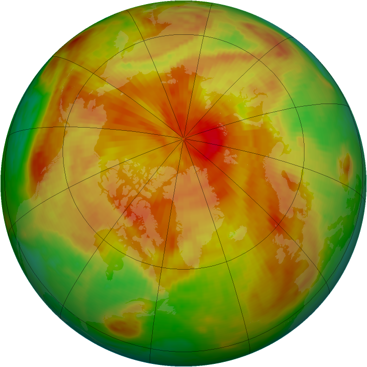 Arctic ozone map for 24 April 1986